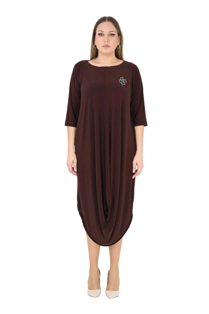 10004  FRONT DRAPE DRESS