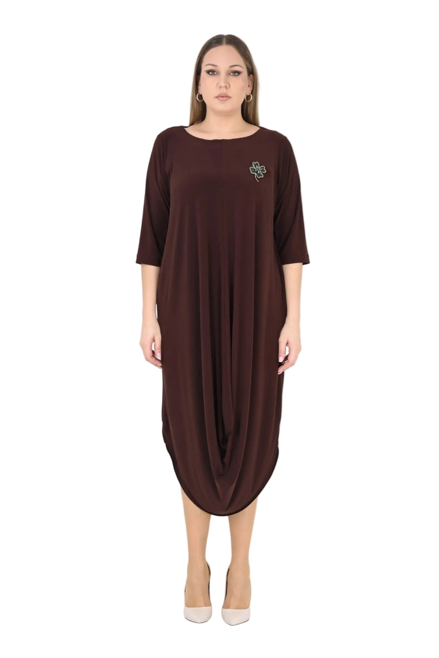 10004  FRONT DRAPE DRESS