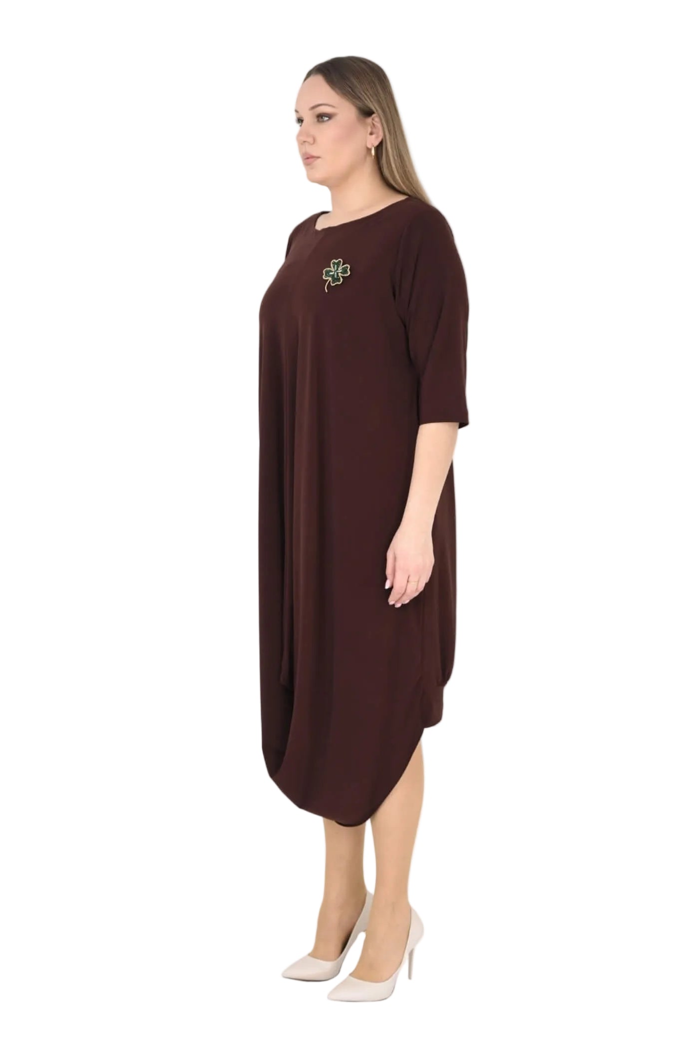 10004  FRONT DRAPE DRESS
