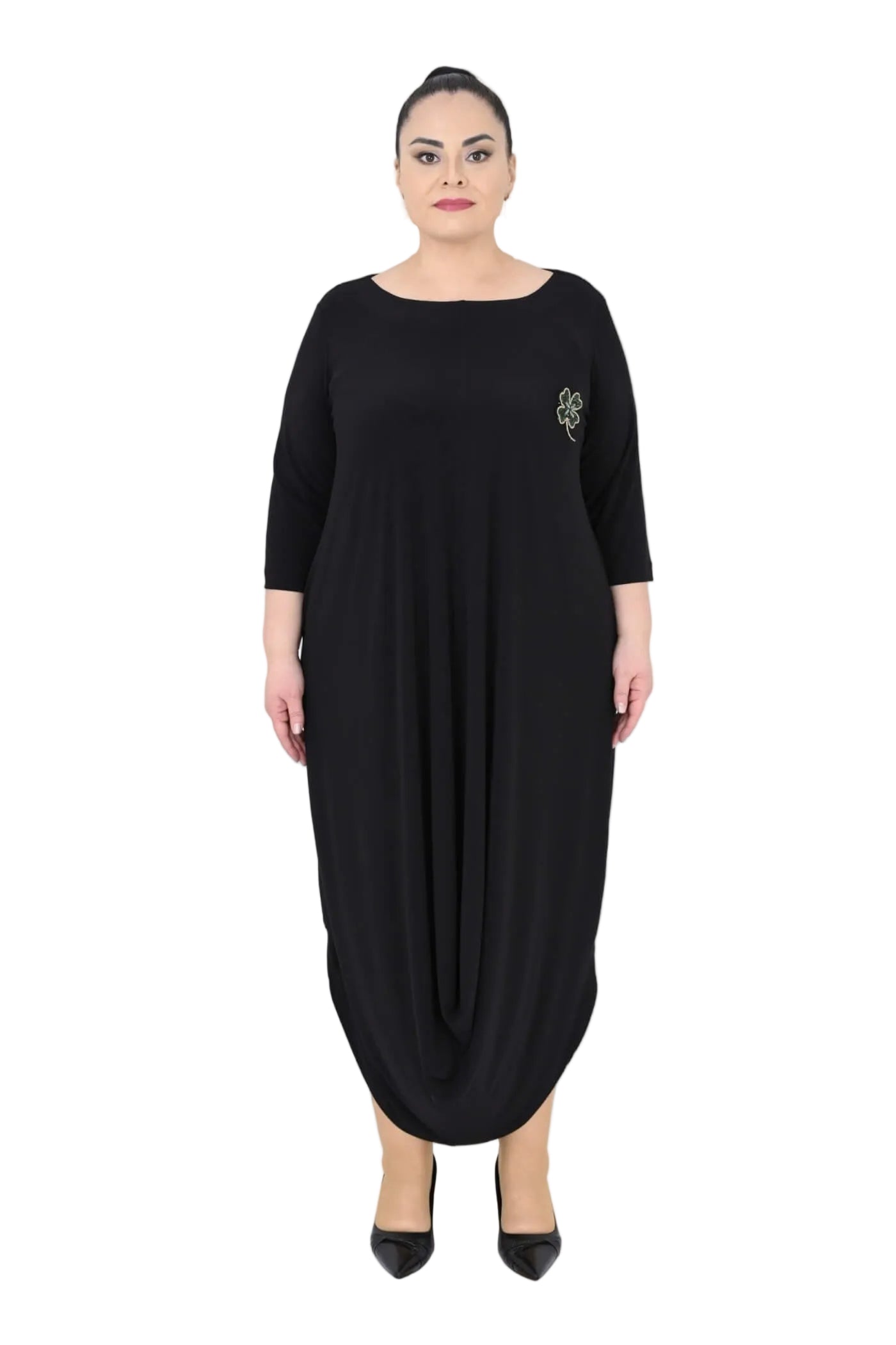 10004  FRONT DRAPE DRESS