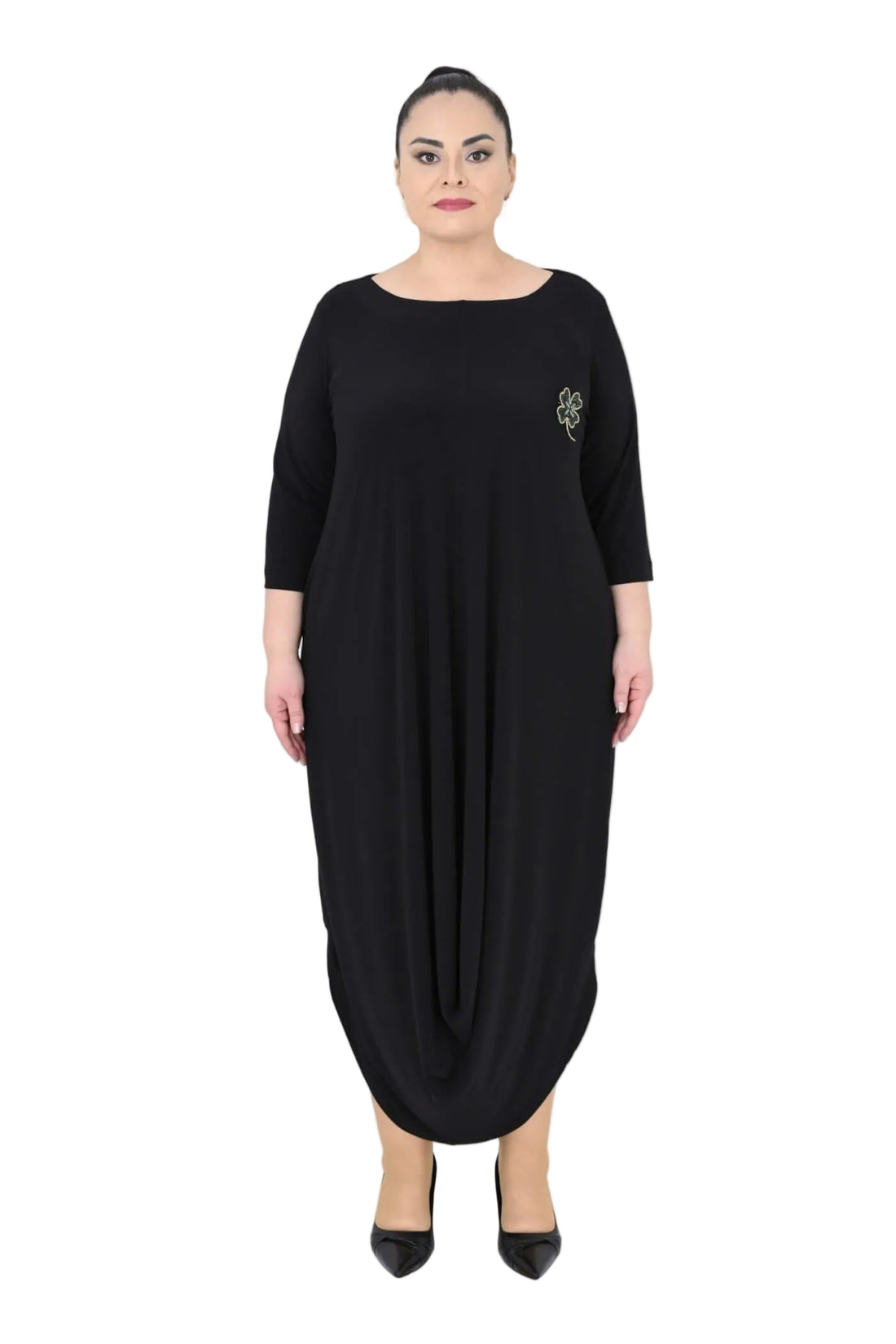 10004  FRONT DRAPE DRESS