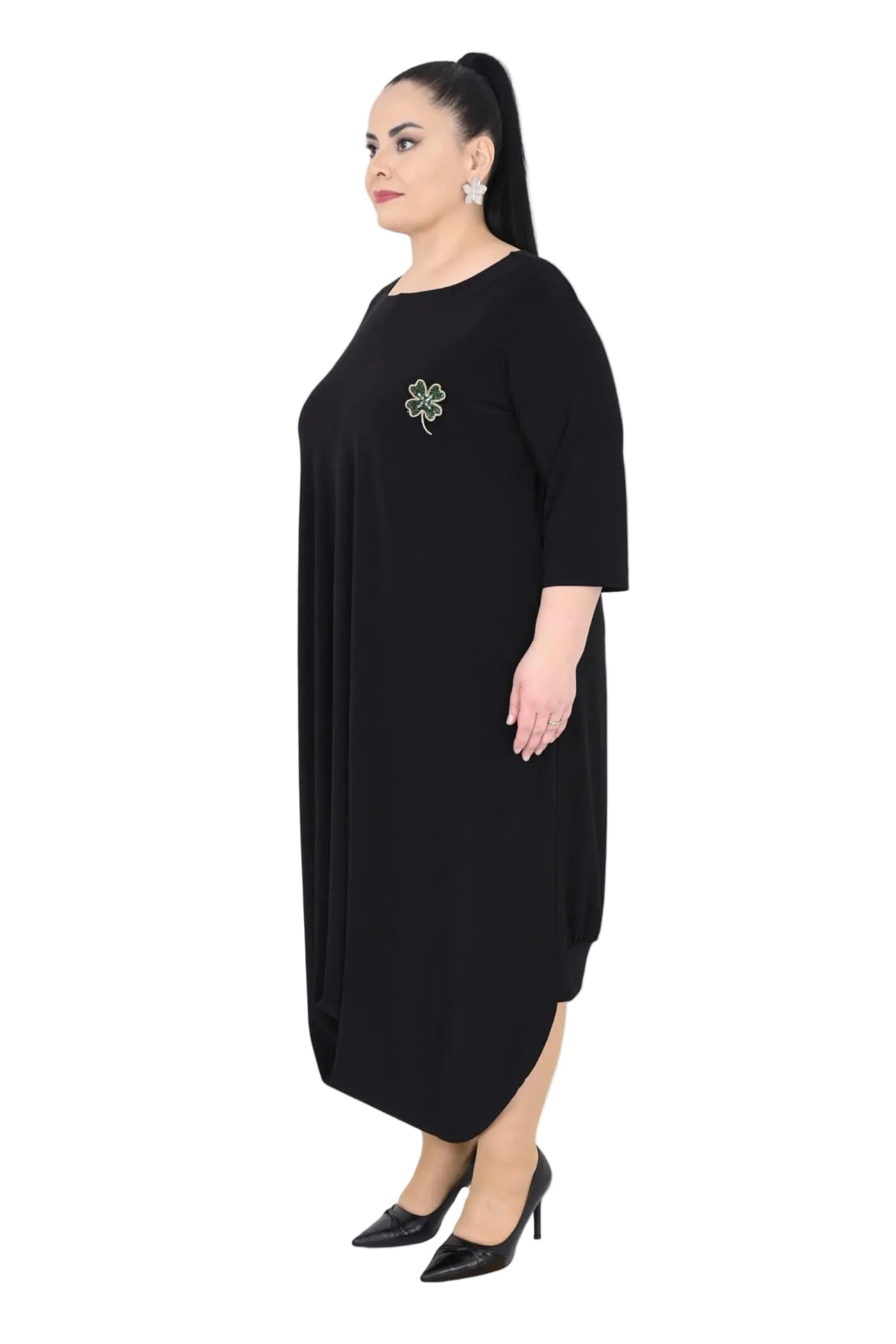 10004  FRONT DRAPE DRESS