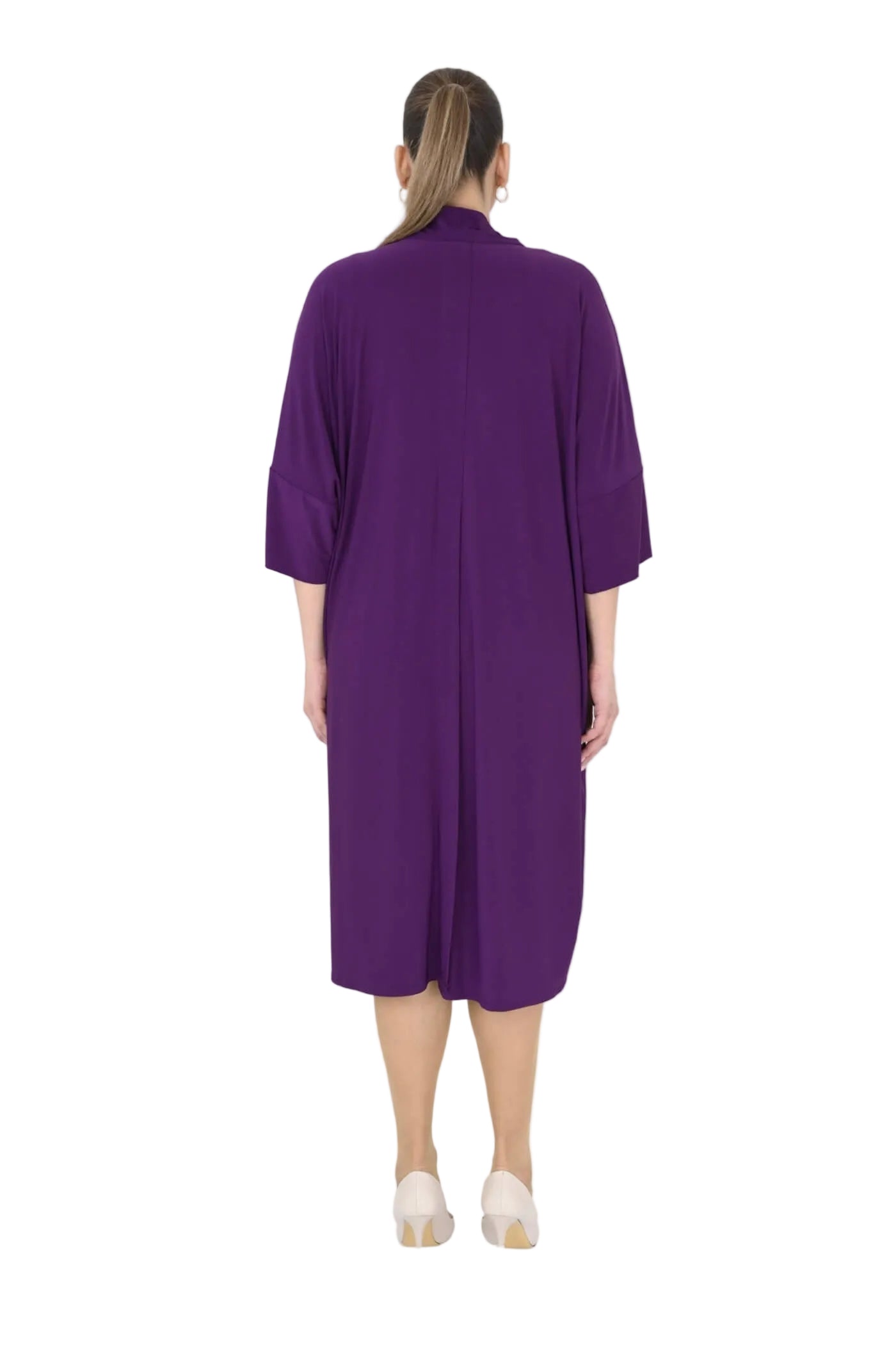 Stretch Knit Cardigan | Purple & Brown