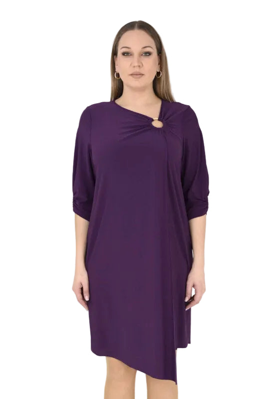 KNOTTED  NECKLINE AND SLEEVES DRESS 10038