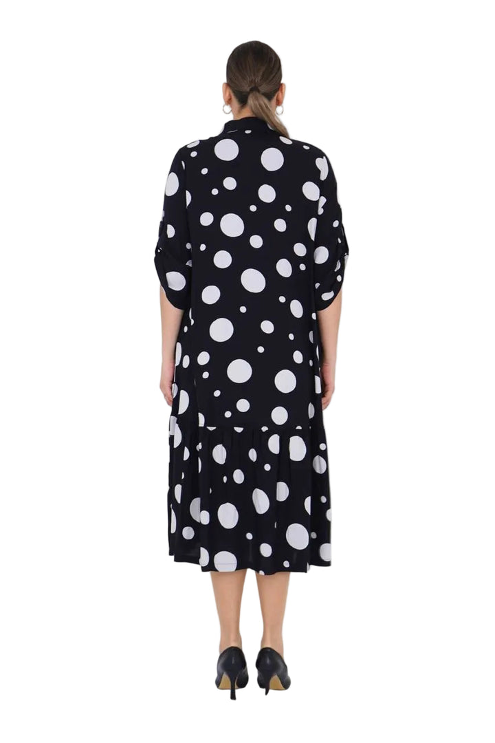 BLACK  ANDW WHITE DOTS DRESS