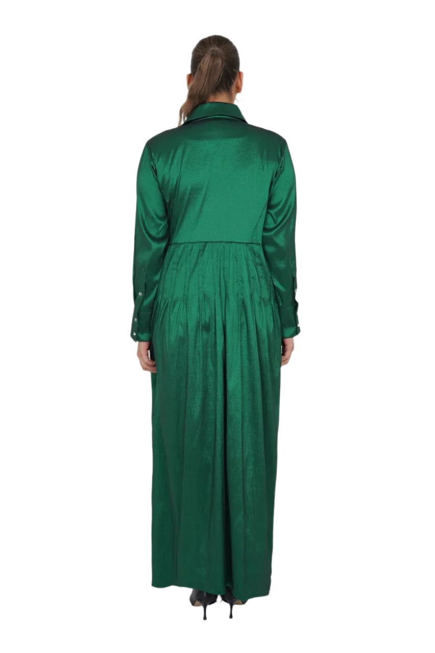 LONG  WRAP TAFFETA DRESS