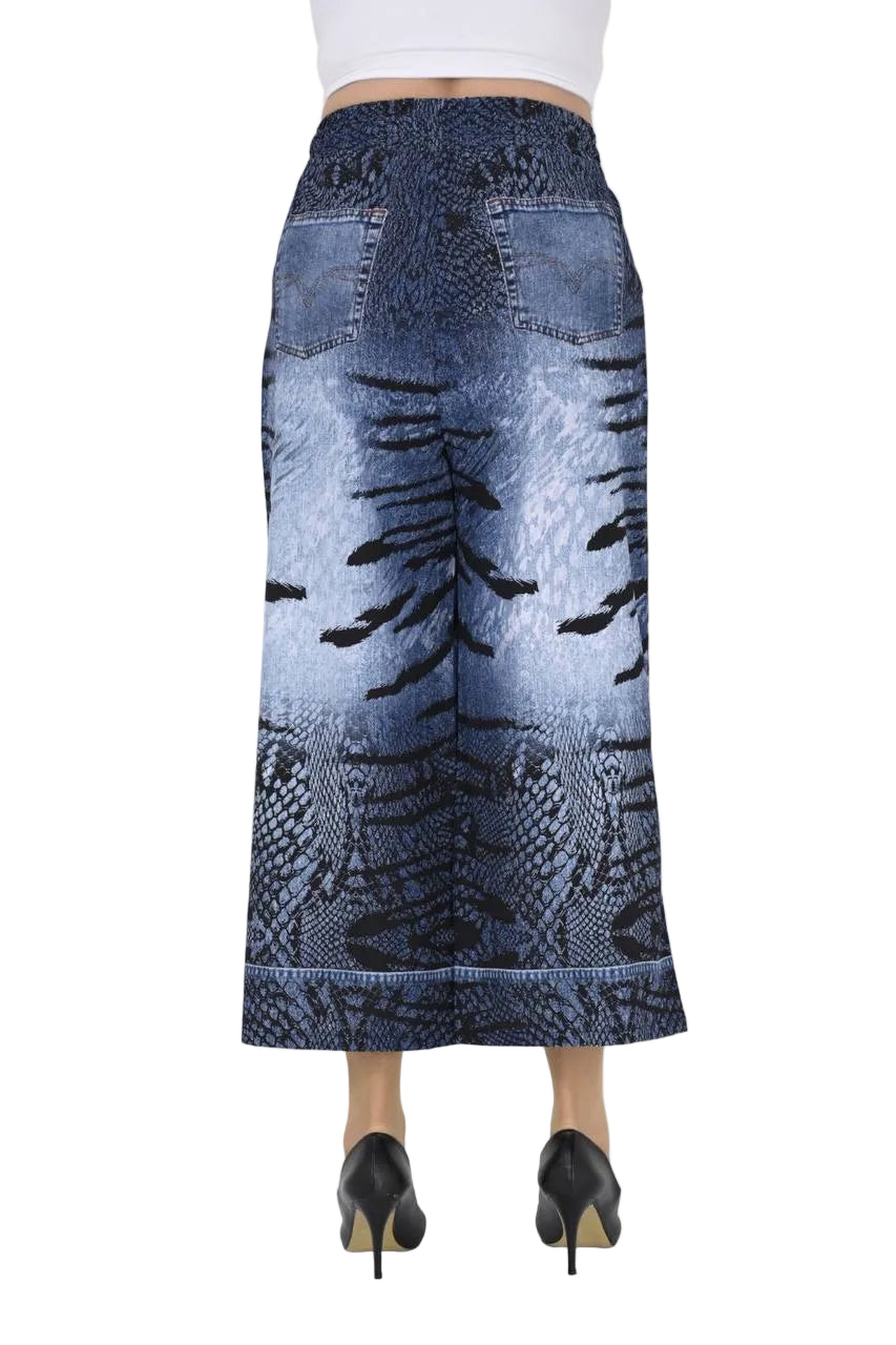 WIDE LEG PRINTED JEANS