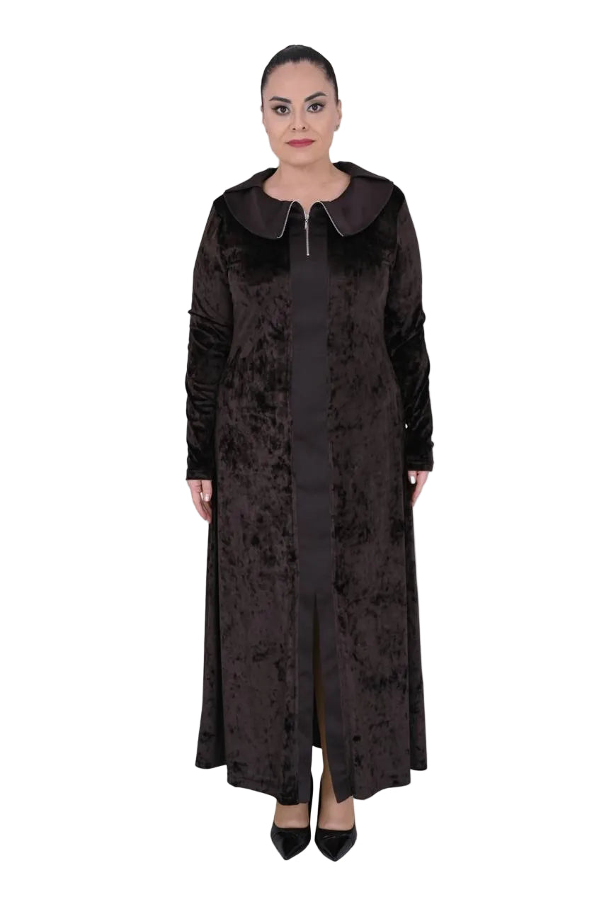 Velvet Mazi Dress with Zipper Collar PRE-ORDER