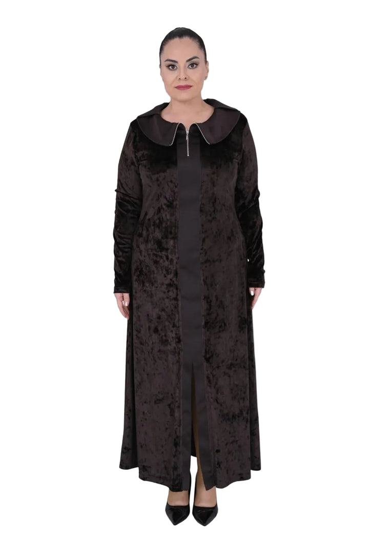 Velvet Mazi Dress with Zipper Collar PRE-ORDER