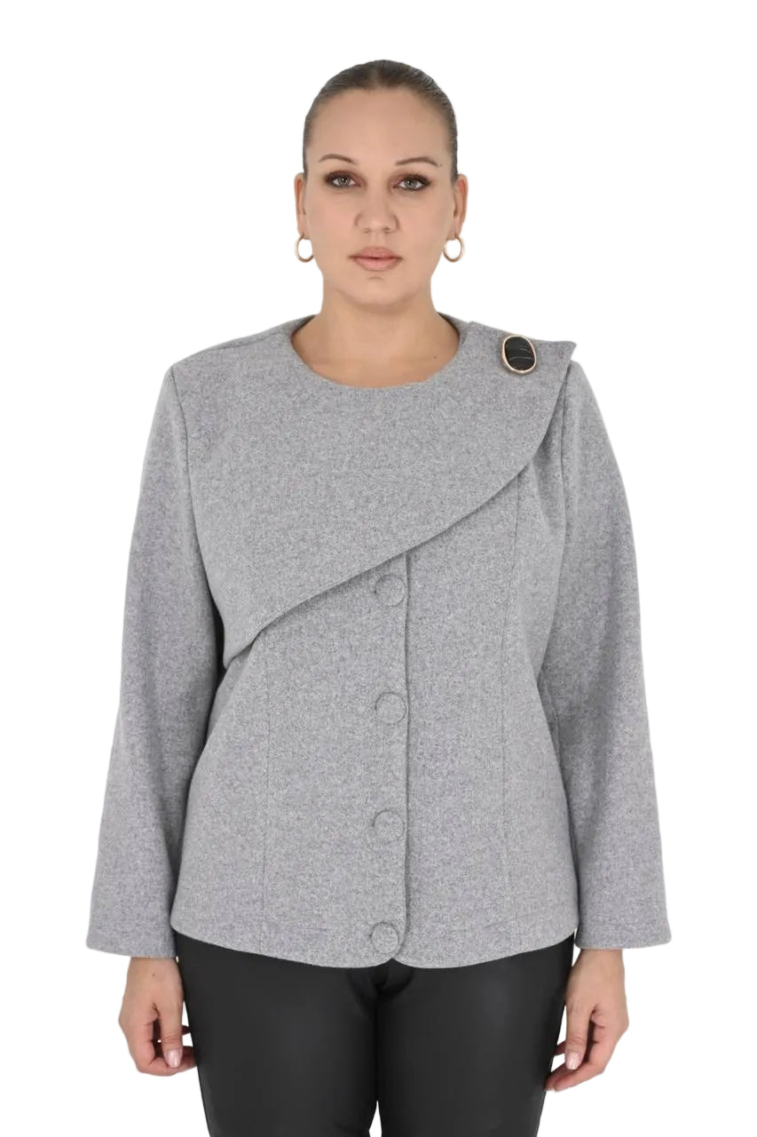 SHORT JACKET with button overlay