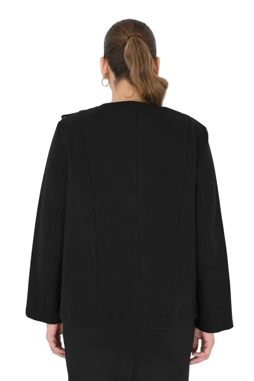 SHORT JACKET with button overlay