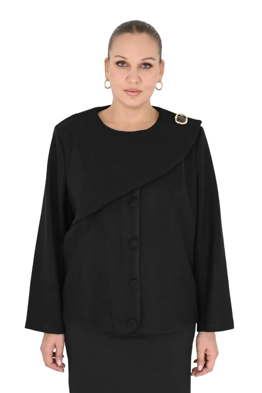 SHORT JACKET with button overlay