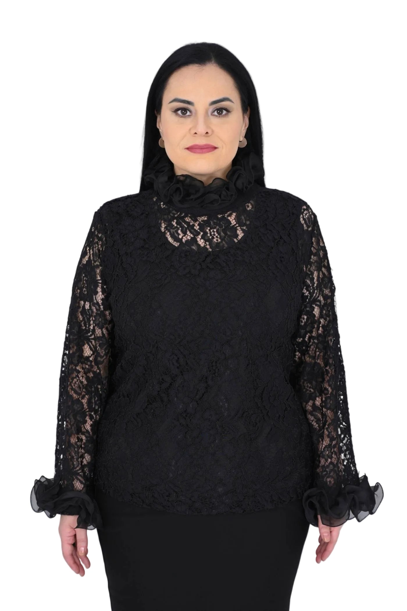 High Neck Lace Blouse