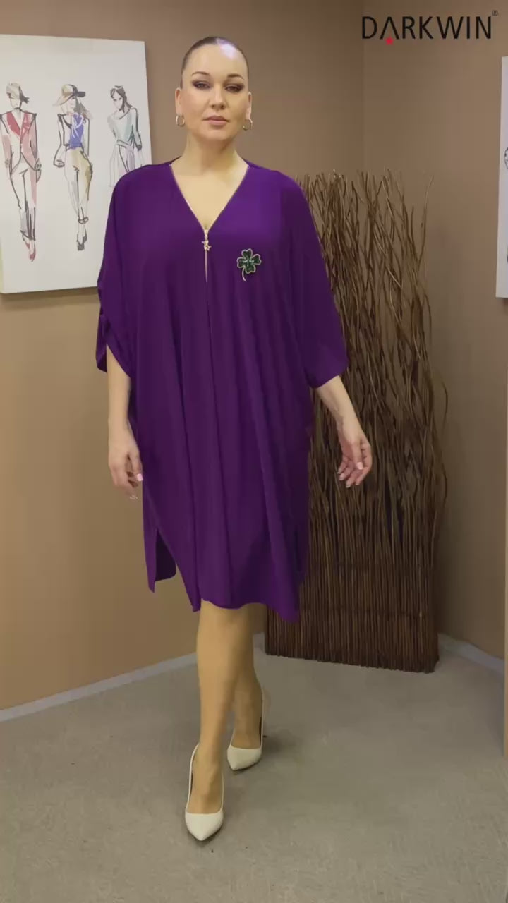 Stretch Knit Cardigan | Purple & Brown