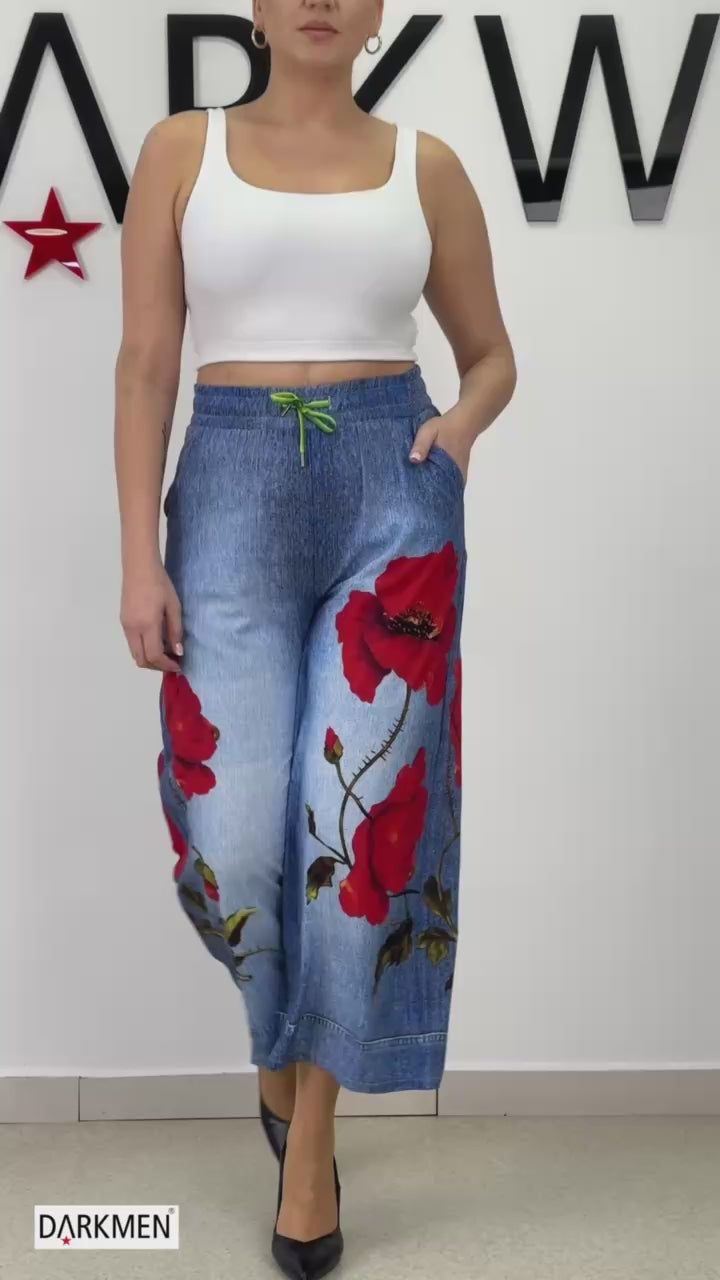 FLOWER PRINTED JEANS