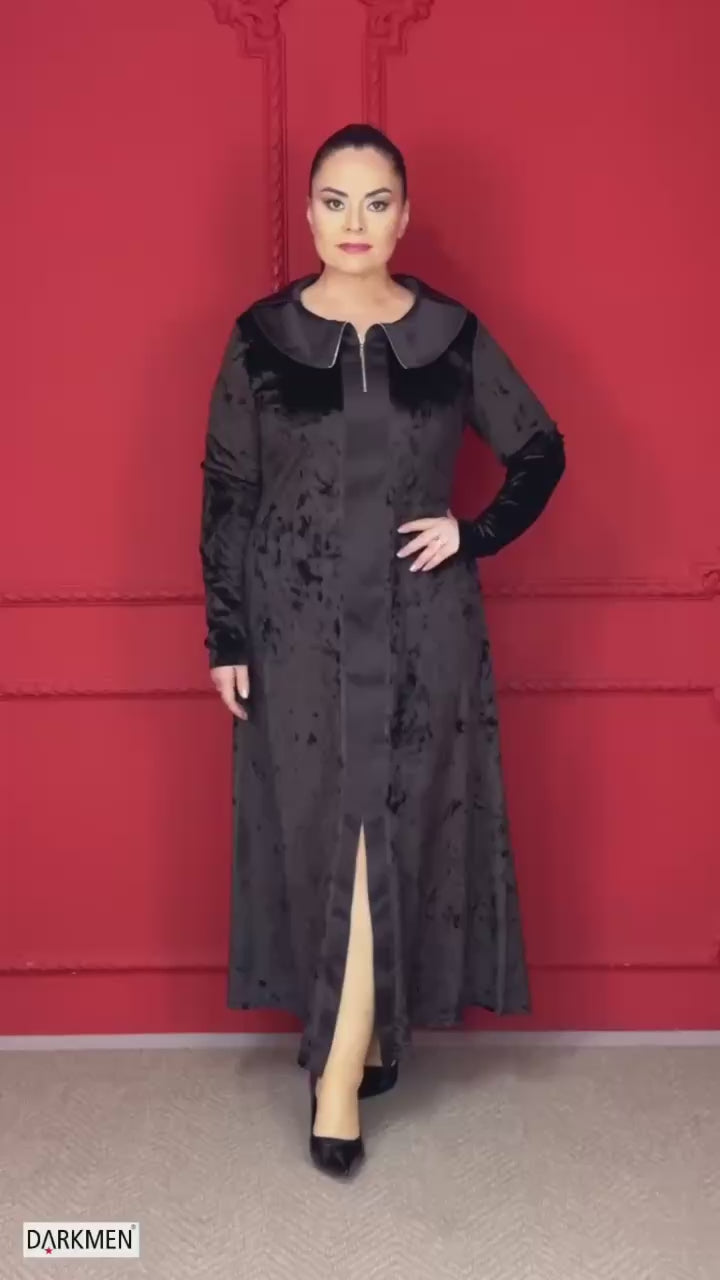 Velvet Mazi Dress with Zipper Collar PRE-ORDER